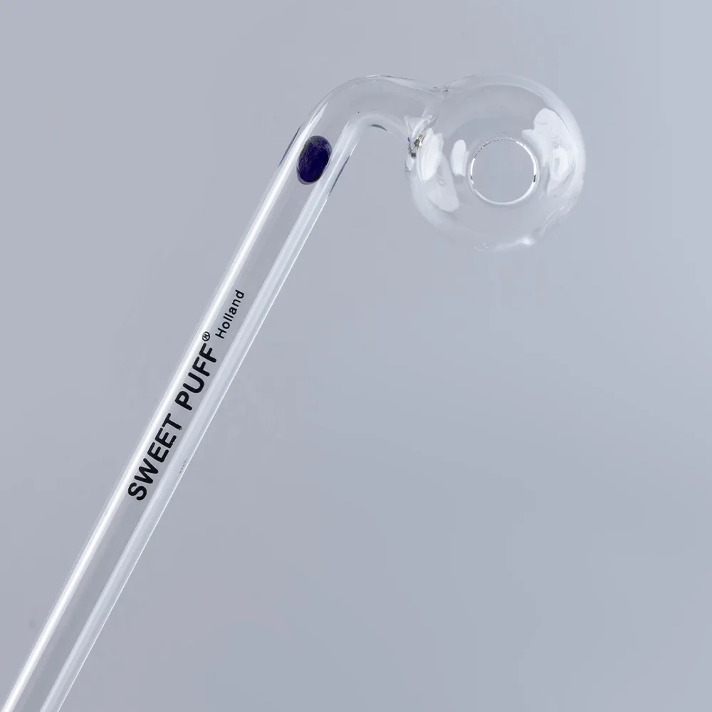 Sweet Puff Glass Pipe 16cm Coloured Balancer Pack X2