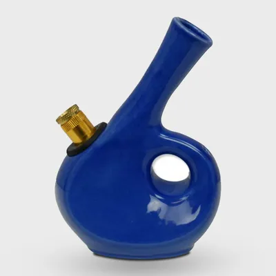 Blue Aladdin Lamp Design Ceramic Bong 13cm