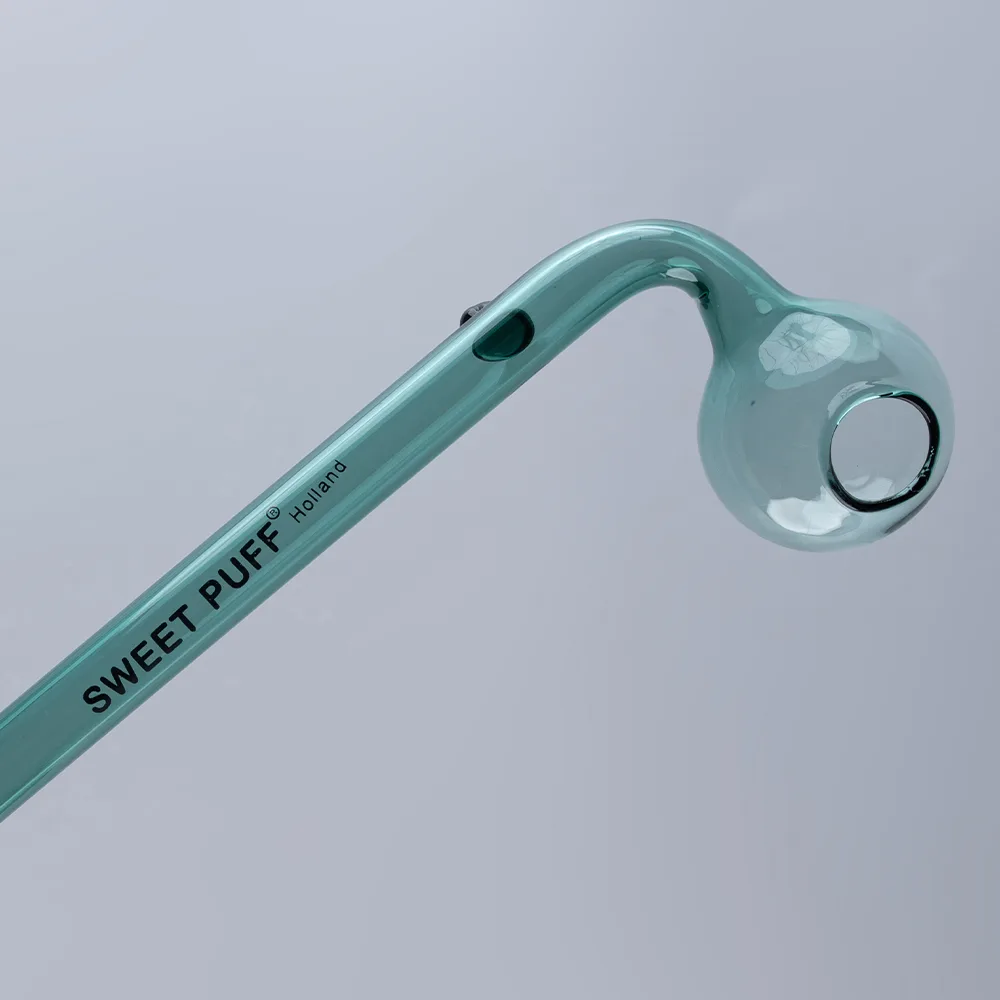 Sweet Puff Glass Pipe 14cm Teal Balancer Pack X2