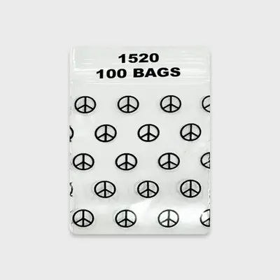 Resealable Plastic Bags 38×51 mm with Peace Patterns