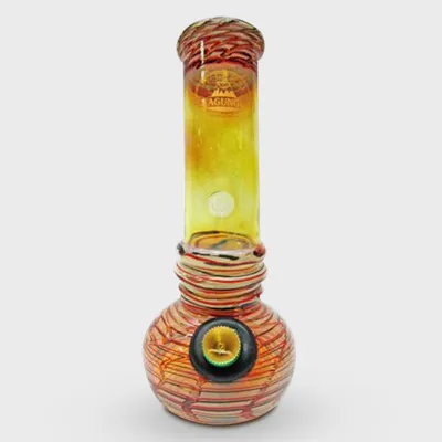 AGUNG Gold Fume 2 Necklace Rings Design Bubble Bong 19cm
