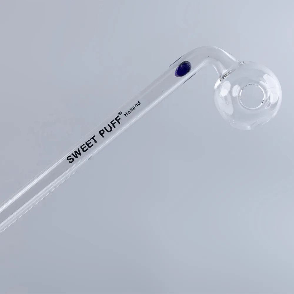 Sweet Puff Glass Pipe 14cm Coloured Balancer Pack X2