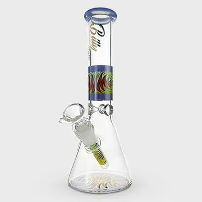 Wig-Wag Design Beaker Glass Bong 25cm