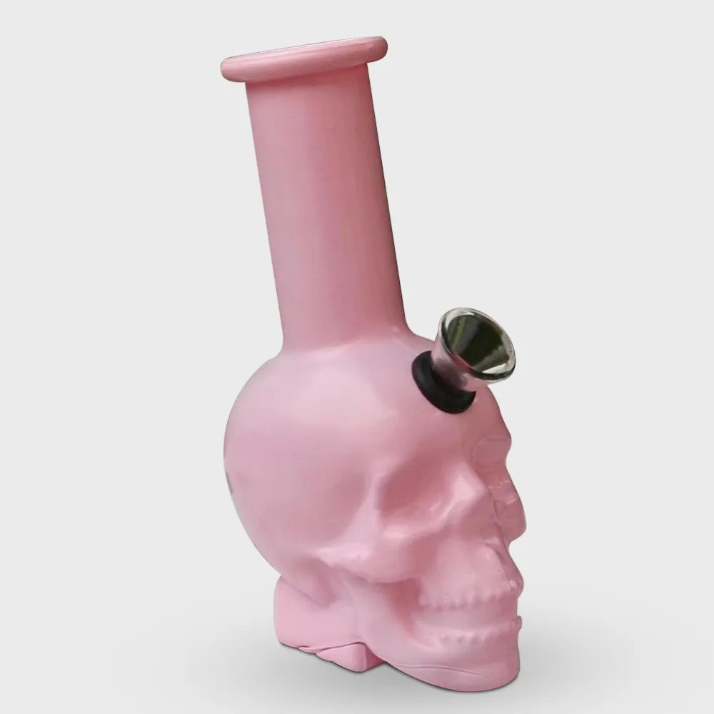 Pastel Pulse Skull Design Acrylic Bong 15cm