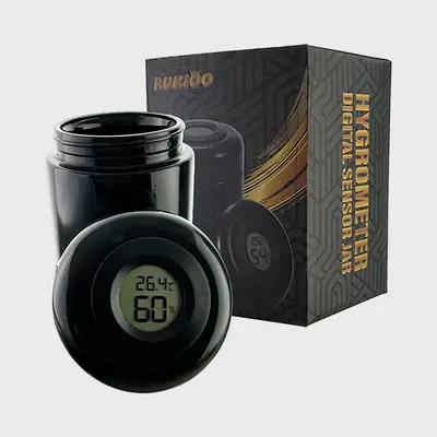Hygrometer UV Digital Sensor Glass Jar