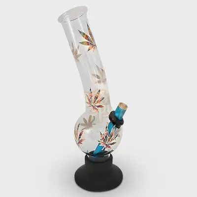 Glow in the Dark Rainbow Leaf Bubble Bong 30cm