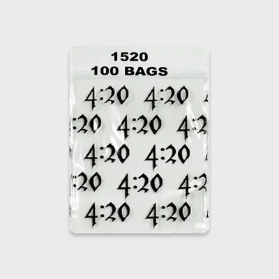 Resealable Plastic Bags 38×51 mm with 4:20 Patterns