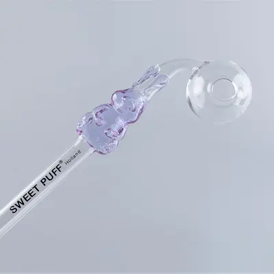 Bunny Sweet Puff Glass Pipe 14cm Purple and Balancer