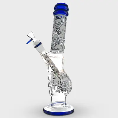 Glow in the Dark Scream Design Gripper Glass Bong 30cm