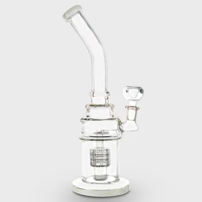Slight Bent Percolator Glass Bong 30cm