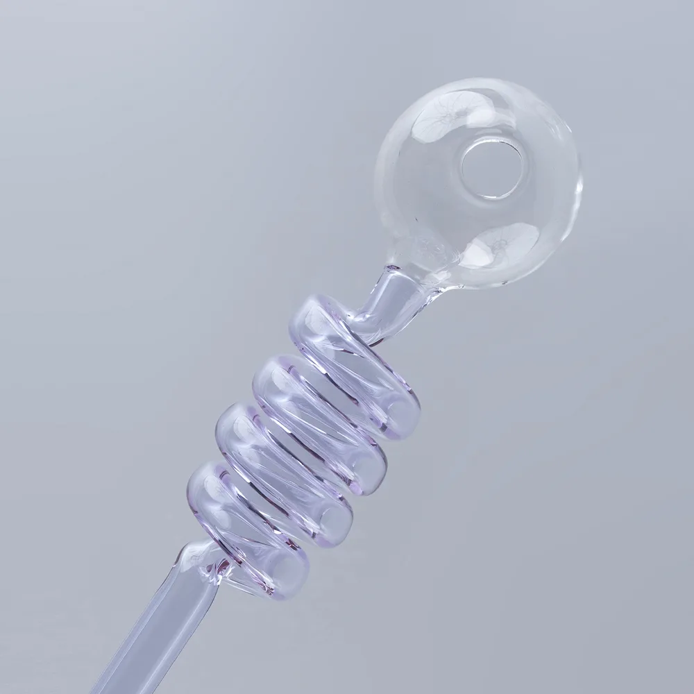Curly Sweet Puff Glass Pipe 14cm Purple Balancer