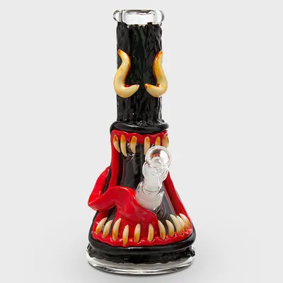 Glow in the Dark 3D Punk Monster Beaker Glass Bong 32cm